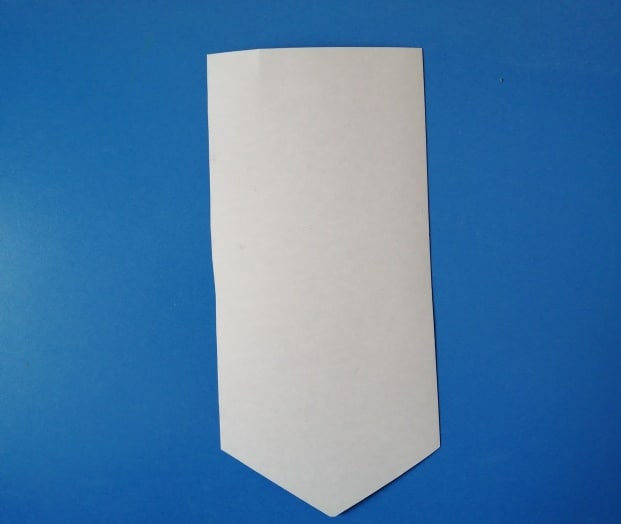 Вырезаем основу галстука из плотного белого картона прямоугольник 30см*10см.